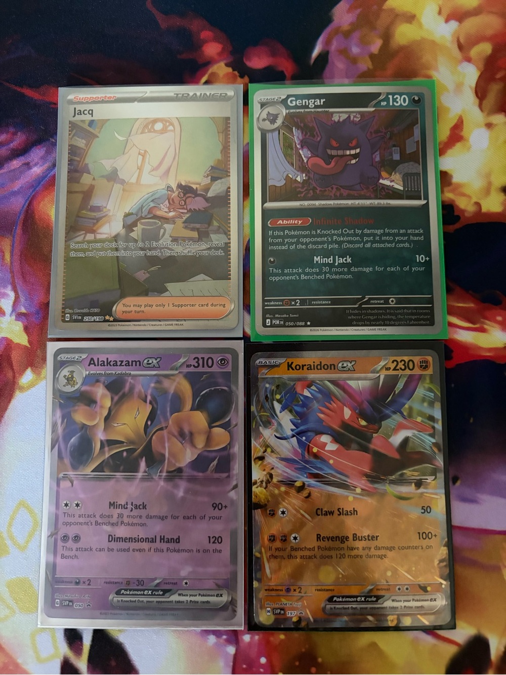 Pokemon Card Lot — Gengar, Alakazam ex, Koraidon ex, Jacq Trainer